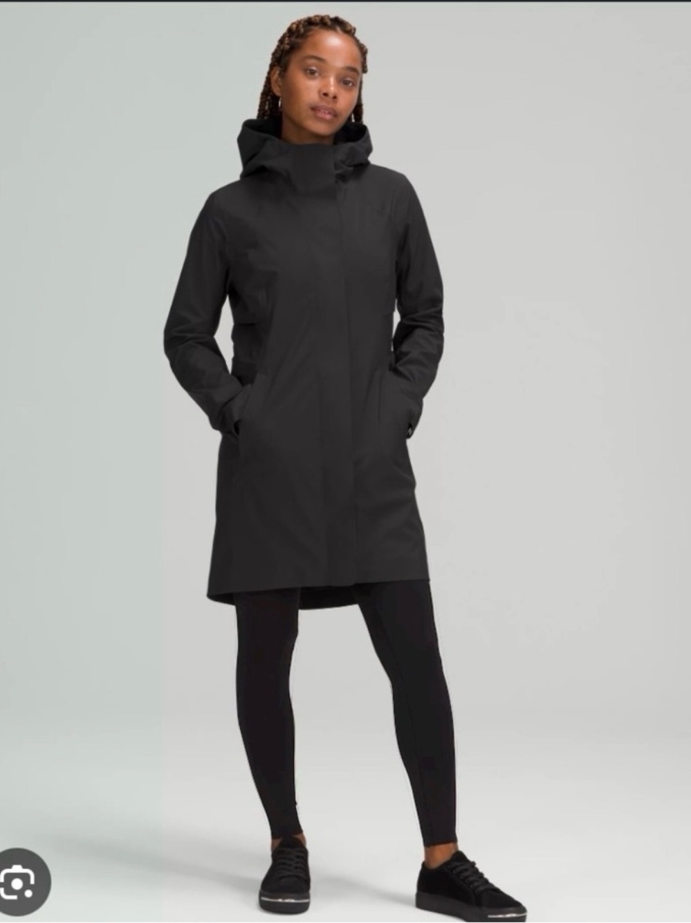 lululemon Rain Rebel Black Hooded Coat